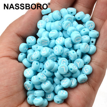 Sky Blue Letter Beads Acrylic Beads Loose Spacer Plastic Beads For Hand made Jewelry Crafts DIY Acssories Χονδρική