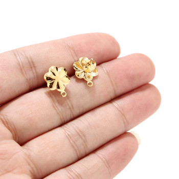 10 τμχ Νέο χρυσό σκουλαρίκι από ανοξείδωτο ατσάλι με καρφιά για το σκουλαρίκι από ανοξείδωτο ατσάλι για DIY κοσμήματα Finding Steel Ear Jewelry Findings