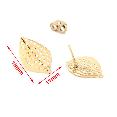 10 komada novih zlatnih naušnica od nehrđajućeg čelika s čepovima za naušnice za naušnice za DIY nalaz za nakit Čelični nalazi za nakit za uši