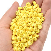 Zlatni osmijeh na licu Žute akrilne perle Loose Spacer Plastične perle za DIY Ručno izrađeni nakit Zanatski dodaci Smiley kralen