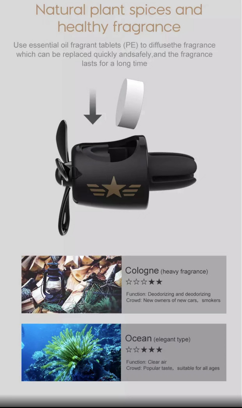 Osvježivač zraka za automobil Green Bear Pilot Rotirajući propeler Izlaz Miris Slatki dizajn Dodaci za automobile Interijer Parfem Diffuse