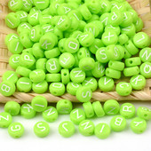 Zeleno slovo Akrilne perle Odstojnik za perle Labave plastične perle za izradu nakita Zanati Ručno izrađeni DIY dodaci