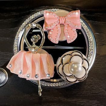 Styling Ballerina Girl Flower Outlet Aromatherapy Clip Car Αποσμητικό αέρα Άρωμα Solid Diffuser Bow Decro Clips Αξεσουάρ αυτοκινήτου
