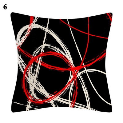 Moderna apstraktna siva crvena vrtložna jastučnica s geometrijskim uzorkom Podna jastučnica za kauč Cool jastučnica Home Decor 45x45cm