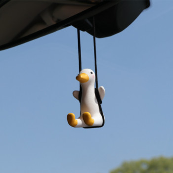Гипсово сладко аниме аксесоар за кола Swing Duck Висулка Автоматично огледало за обратно виждане Орнаменти Подарък за рожден ден Авто декорация Автомобилен аромат