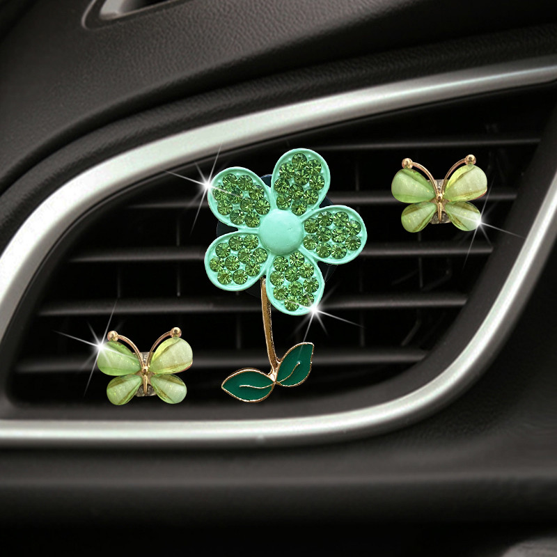Color Crystal Flower Auto Osvježivač zraka Lovely Little Butterfly Ženski auto Parfem Decoration Clip osvježivač zraka Miris za auto
