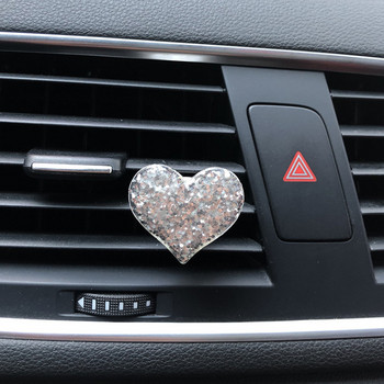 Bling Car Accessories For Girls Car Aroma Diffuser Mini Heart Shape Flavoring For Freshers Car Auto Perfume Κλιπ εξαερισμού αυτοκινήτου