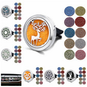 Odorizant reîncărcabil pentru mașină, miros, difuzor de parfum, clemă de aerisire automată, ulei esențial, medalion din oțel inoxidabil, accesorii de interior