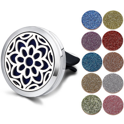 Odorizant reîncărcabil pentru mașină, miros, difuzor de parfum, clemă de aerisire automată, ulei esențial, medalion din oțel inoxidabil, accesorii de interior