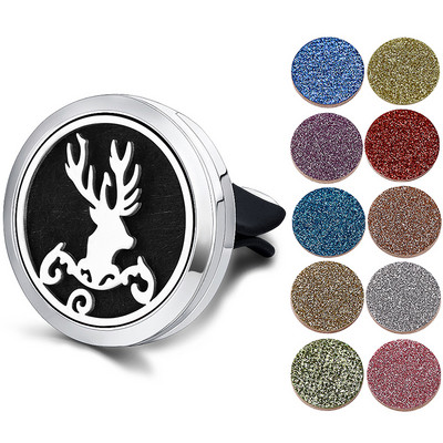 Odorizant reîncărcabil pentru mașină, miros, difuzor de parfum, clemă de aerisire automată, ulei esențial, medalion din oțel inoxidabil, accesorii de interior