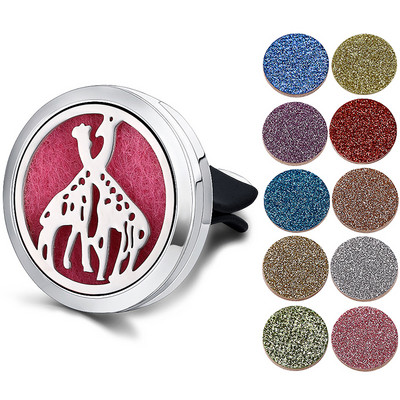 Odorizant reîncărcabil pentru mașină, miros, difuzor de parfum, clemă de aerisire automată, ulei esențial, medalion din oțel inoxidabil, accesorii de interior