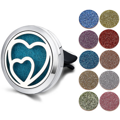 Odorizant reîncărcabil pentru mașină, miros, difuzor de parfum, clemă de aerisire automată, ulei esențial, medalion din oțel inoxidabil, accesorii de interior