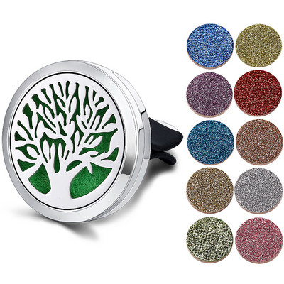 Odorizant reîncărcabil pentru mașină, miros, difuzor de parfum, clemă de aerisire automată, ulei esențial, medalion din oțel inoxidabil, accesorii de interior