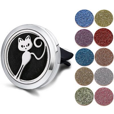 Odorizant reîncărcabil pentru mașină, miros, difuzor de parfum, clemă de aerisire automată, ulei esențial, medalion din oțel inoxidabil, accesorii de interior