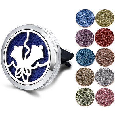 Odorizant reîncărcabil pentru mașină, miros, difuzor de parfum, clemă de aerisire automată, ulei esențial, medalion din oțel inoxidabil, accesorii de interior