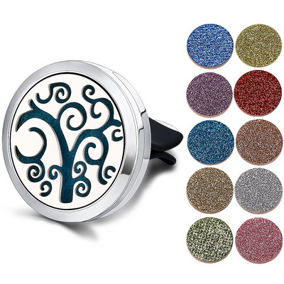 Odorizant reîncărcabil pentru mașină, miros, difuzor de parfum, clemă de aerisire automată, ulei esențial, medalion din oțel inoxidabil, accesorii de interior