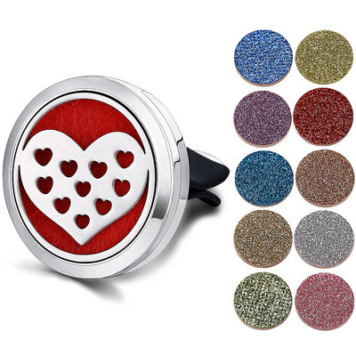 Odorizant reîncărcabil pentru mașină, miros, difuzor de parfum, clemă de aerisire automată, ulei esențial, medalion din oțel inoxidabil, accesorii de interior