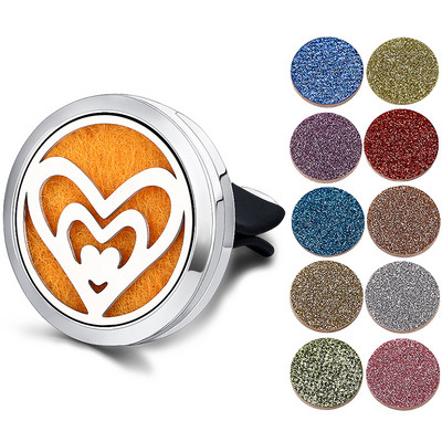 Odorizant reîncărcabil pentru mașină, miros, difuzor de parfum, clemă de aerisire automată, ulei esențial, medalion din oțel inoxidabil, accesorii de interior