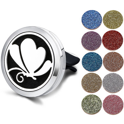 Odorizant reîncărcabil pentru mașină, miros, difuzor de parfum, clemă de aerisire automată, ulei esențial, medalion din oțel inoxidabil, accesorii de interior