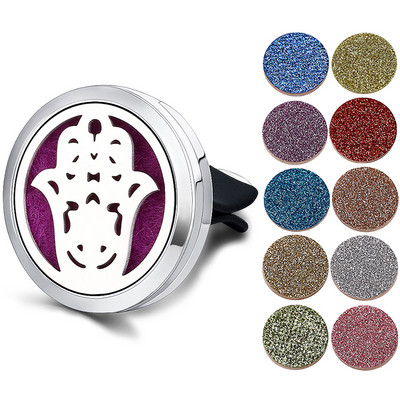 Odorizant reîncărcabil pentru mașină, miros, difuzor de parfum, clemă de aerisire automată, ulei esențial, medalion din oțel inoxidabil, accesorii de interior