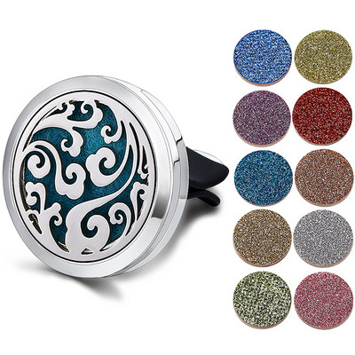 Odorizant reîncărcabil pentru mașină, miros, difuzor de parfum, clemă de aerisire automată, ulei esențial, medalion din oțel inoxidabil, accesorii de interior