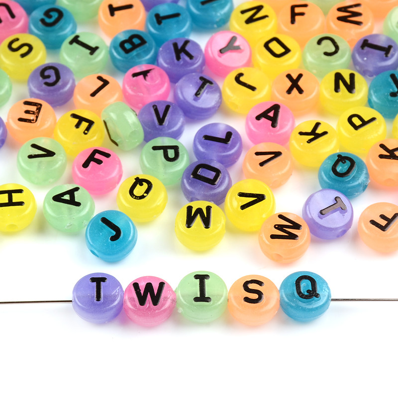 10 mm Mix ravnog okruglog oblika 3D crni abecedni odstojnik Akrilne perle za izradu nakita DIY Naušnice Narukvica Pribor Rukotvorine