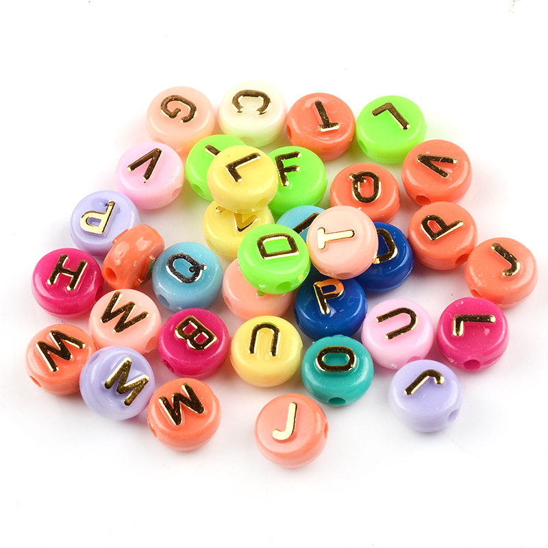 10 mm Mix ravnog okruglog oblika 3D zlatni abecedni odstojnik Akrilne perle za izradu nakita DIY Naušnice Narukvica Pribor Rukotvorine