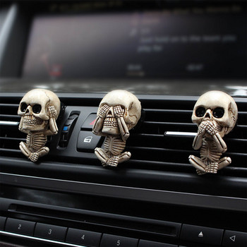2022 Bone Skull Ghost Кола Освежител за въздух Щипка за отдушник Човешко тяло Скелет Ароматерапевтична смола Разпръсквател за парфюм за кола Разпръсквател за миризма на кола