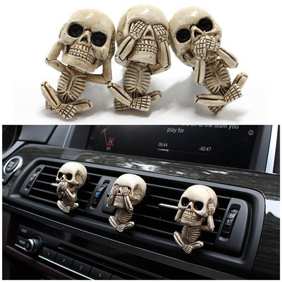 2022 Bone Skull Ghost Кола Освежител за въздух Щипка за отдушник Човешко тяло Скелет Ароматерапевтична смола Разпръсквател за парфюм за кола Разпръсквател за миризма на кола