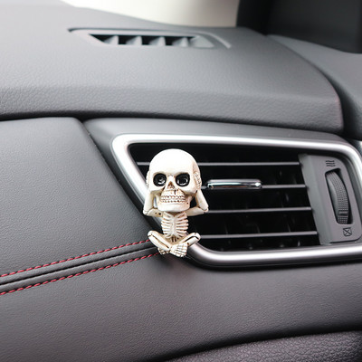 2022 Bone Skull Ghost autós légfrissítő szellőző klip Emberi test csontváz Aromaterápiás gyanta autós parfüm diffúzor autós szag diffúzor