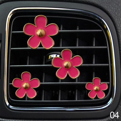4Pcs/Set Otvor za ventilaciju automobila Stezaljke za parfem Osvježivač zraka za automobil Aromaterapija Mala tratinčica Dodaci za uređenje interijera