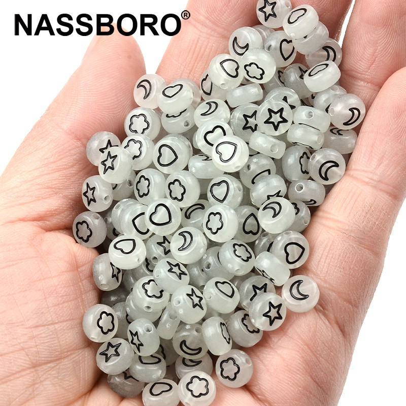 Fluorescencija nasumične miješane okrugle ravne 4*7 mm akrilne cvjetne zvjezdane zvjezdice, srce, labave razmaknice za pribor za izradu nakita „uradi sam“