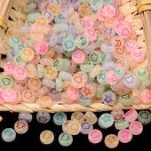 Fluorescencija 4*7 mm nasumične mješovite okrugle plosnate akrilne cvjetne zvjezdane zvijezde s mjesecovim srcem labave razmaknice za pribor za izradu nakita „uradi sam“