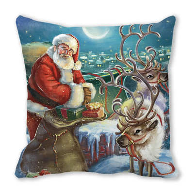 Decor Sufragerie Dormitor Ornamente de Crăciun Acasă Elan Moș Crăciun Om de Zăpadă Decoratiuni Husă de Pernă Anul Nou