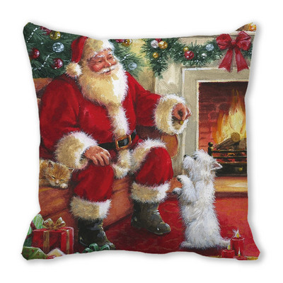 Decor Sufragerie Dormitor Ornamente de Crăciun Acasă Elan Moș Crăciun Om de Zăpadă Decoratiuni Husă de Pernă Anul Nou