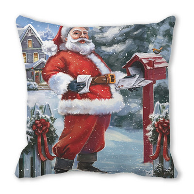 Decor Sufragerie Dormitor Ornamente de Crăciun Acasă Elan Moș Crăciun Om de Zăpadă Decoratiuni Husă de Pernă Anul Nou