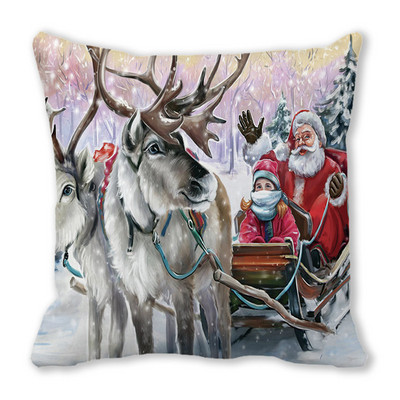Decor Sufragerie Dormitor Ornamente de Crăciun Acasă Elan Moș Crăciun Om de Zăpadă Decoratiuni Husă de Pernă Anul Nou