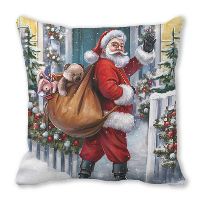Decor Sufragerie Dormitor Ornamente de Crăciun Acasă Elan Moș Crăciun Om de Zăpadă Decoratiuni Husă de Pernă Anul Nou