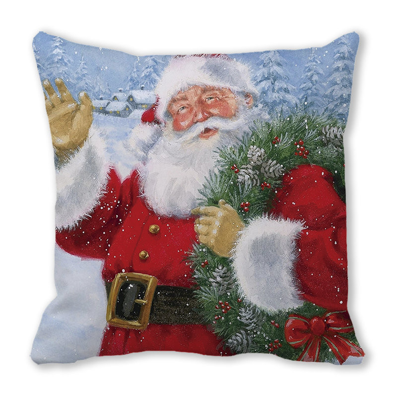 Decor Sufragerie Dormitor Ornamente de Crăciun Acasă Elan Moș Crăciun Om de Zăpadă Decoratiuni Husă de Pernă Anul Nou