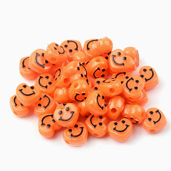 10 mm Оранжево сърце с форма на разделител Черна усмивка Акрилни мъниста за изработка на бижута Направи си сам Обеци Гривна Аксесоари Занаяти