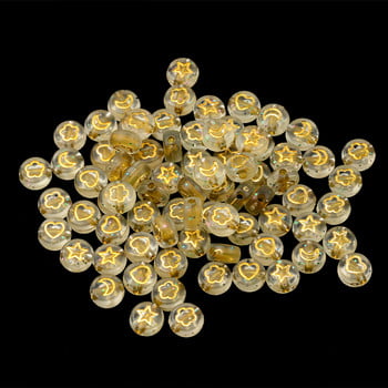 Golden Glitter 4*7mm Τυχαία Μικτά Στρογγυλά Επίπεδα Ακρυλικά Flower Star Moon Heart Loose Spacer Beads for Diy Jewelry Materials