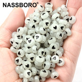 4x7 mm svjetleće srce akrilne perle Diy dječje narukvice ravne okrugle perle za izradu nakita Dodaci od perli