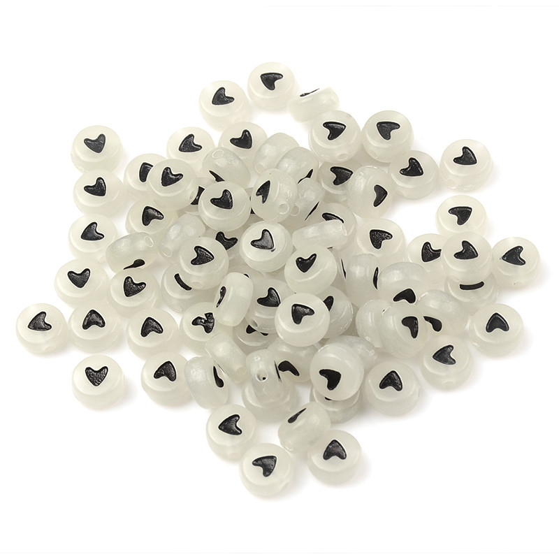 4x7 mm svjetleće srce akrilne perle Diy dječje narukvice ravne okrugle perle za izradu nakita Dodaci od perli