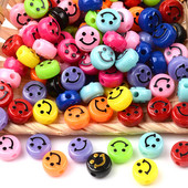 10 mm nasumične boje ravnog okruglog oblika labavi osmijeh akrilne perle za izradu nakita DIY naušnice narukvice dodaci