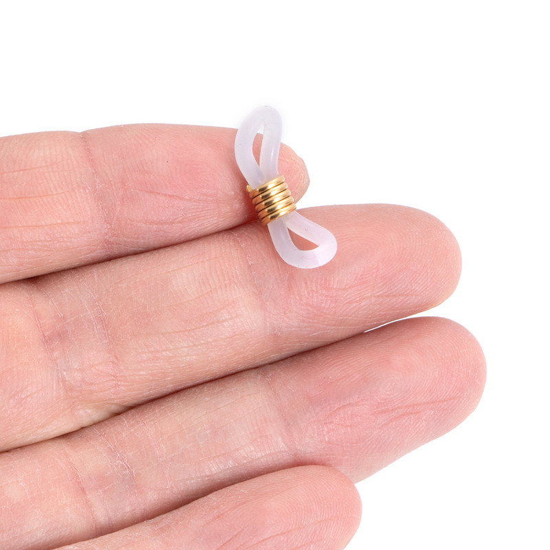 20 komada Opružni prsten od nehrđajućeg čelika Gumeni krajevi Kopče Konektori za naočale za lančić ogrlicu