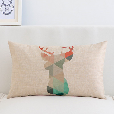 Κάλυμμα μαξιλαριού λινό Geometric Elk Design για Καναπέ Μοντέρνα Nordic Μαξιλαροθήκη σαλονιού 30X50cm Καλύμματα μαξιλαριού μέσης Διακόσμηση σπιτιού