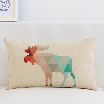 Κάλυμμα μαξιλαριού λινό Geometric Elk Design για Καναπέ Μοντέρνα Nordic Μαξιλαροθήκη σαλονιού 30X50cm Καλύμματα μαξιλαριού μέσης Διακόσμηση σπιτιού