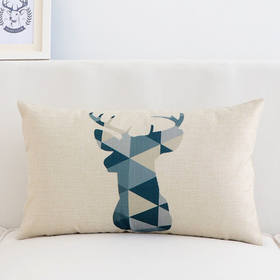 Κάλυμμα μαξιλαριού λινό Geometric Elk Design για Καναπέ Μοντέρνα Nordic Μαξιλαροθήκη σαλονιού 30X50cm Καλύμματα μαξιλαριού μέσης Διακόσμηση σπιτιού