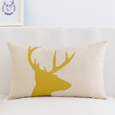 Κάλυμμα μαξιλαριού λινό Geometric Elk Design για Καναπέ Μοντέρνα Nordic Μαξιλαροθήκη σαλονιού 30X50cm Καλύμματα μαξιλαριού μέσης Διακόσμηση σπιτιού