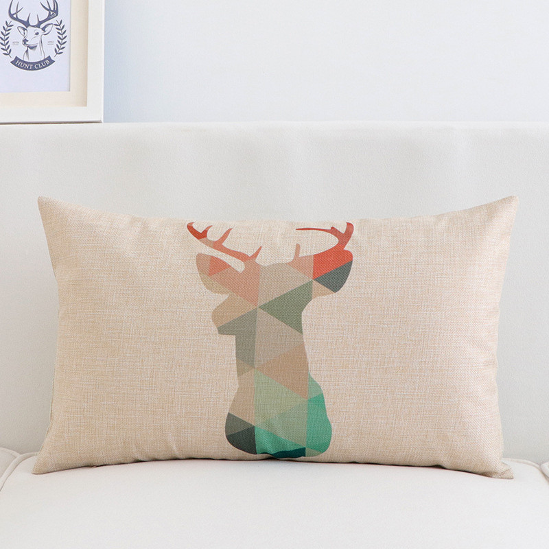 Κάλυμμα μαξιλαριού λινό Geometric Elk Design για Καναπέ Μοντέρνα Nordic Μαξιλαροθήκη σαλονιού 30X50cm Καλύμματα μαξιλαριού μέσης Διακόσμηση σπιτιού